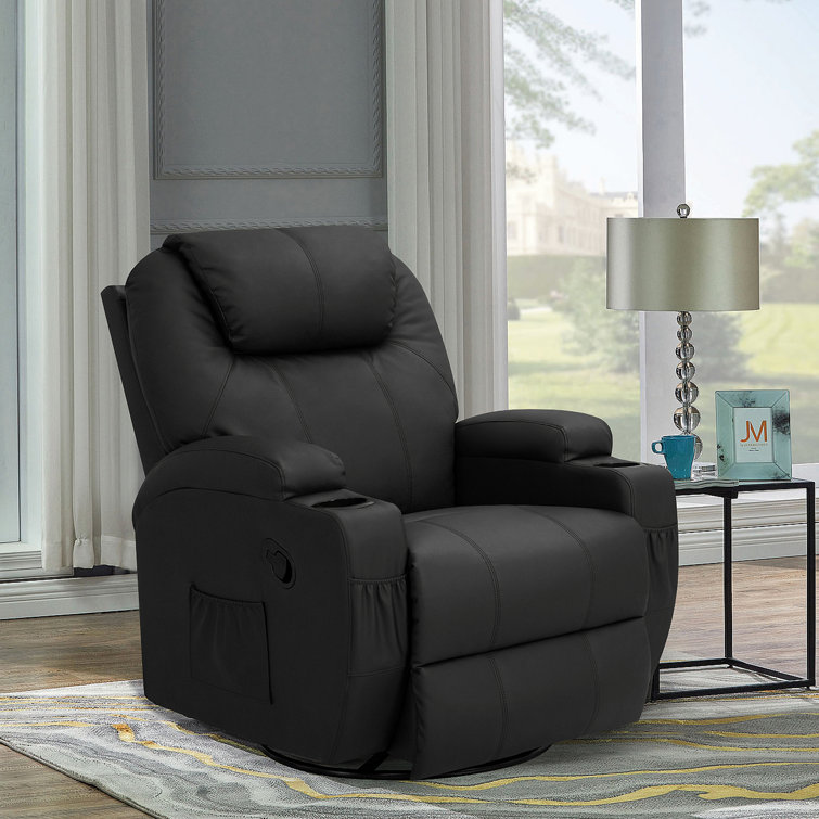 Faux Leather 360 Swivel Reclining Massage Chair for Living Room Bedroom